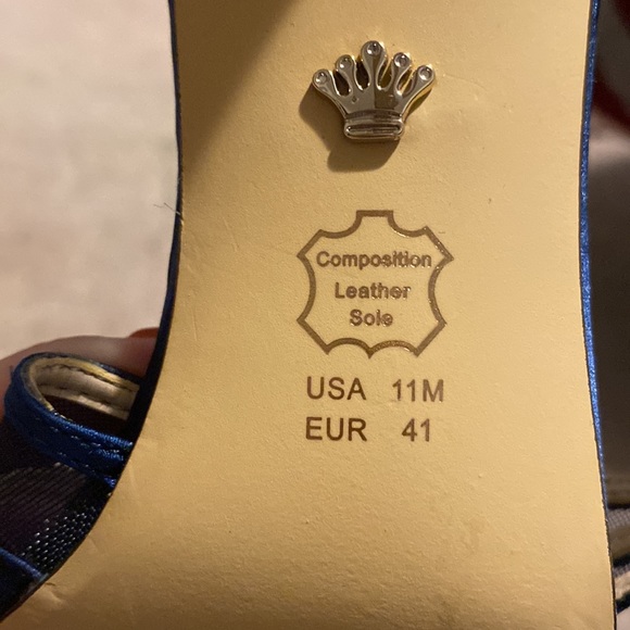 Nina sandal with mesh color Satin Navy, heel height 3.25” size 11M - Picture 6 of 6